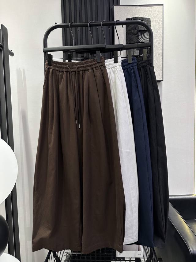 Balenciaga 巴黎世家-早秋新款 休闲软面料高腰阔腿裤 侧边裤脚褶皱设计 洋气百搭显瘦款 上身效果特别棒 百搭不挑腿型 绝绝子 四色 Smlxl