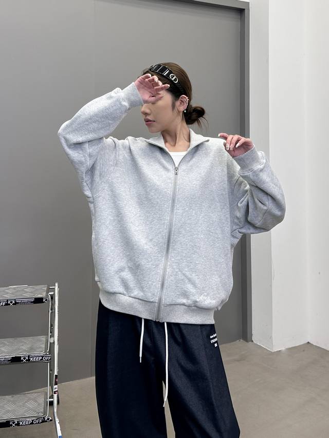 Acne ｜ 新款卫衣开衫，成衣洗水工艺加经典立体刺绣标，男女同款，尺码Sml