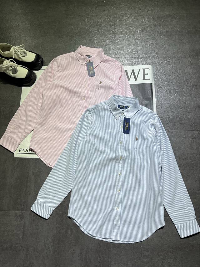 pp Ralph Laure*拉夫劳伦，经典款条纹棉质牛津衬衫出货，衬衫中的佼佼者，单穿当外套都很绝，关键得看品质，老好了，高版本，两色Sml