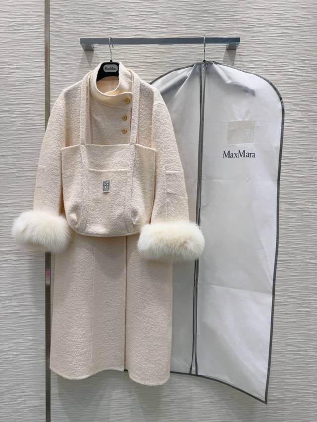 原单品质渠道狠货Max Mar*A双面羊毛大衣 高衣品的宝宝 100%羊毛+可拆卸狐狸毛 纯手工制作！高品质、气质女神、优雅时尚的都市女性魅力 女王气场 Sml