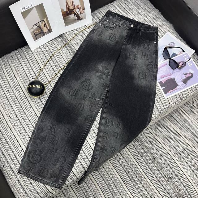 强烈推荐 25年早秋系列 克罗*新款Logo印花弯刀牛仔裤 两色Sml .