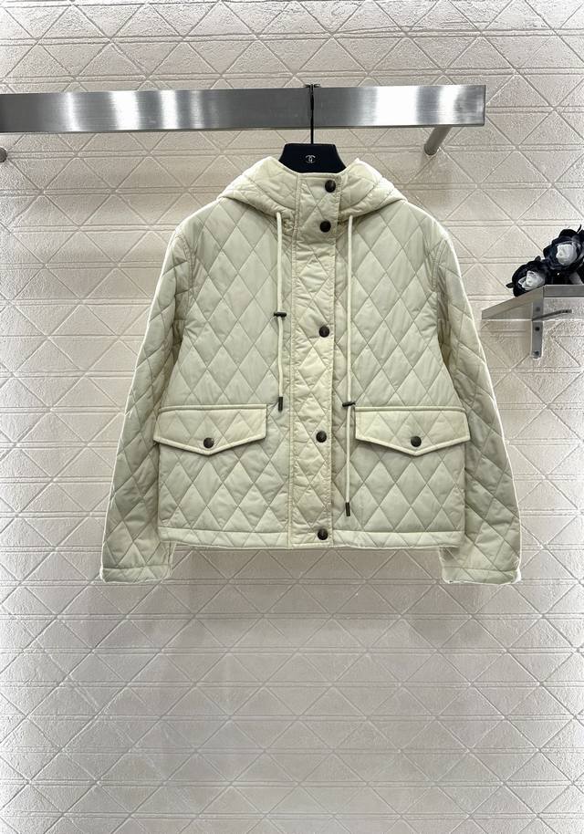 Bbr*2025新品上架 菱格连帽抽绳棉服外套 定制Yb进口防风防水尼龙材质 其工艺还原 升级材质 提升秋冬御寒功能 羽绒棉填充内里 整件轻盈保暖 连帽抽绳版型