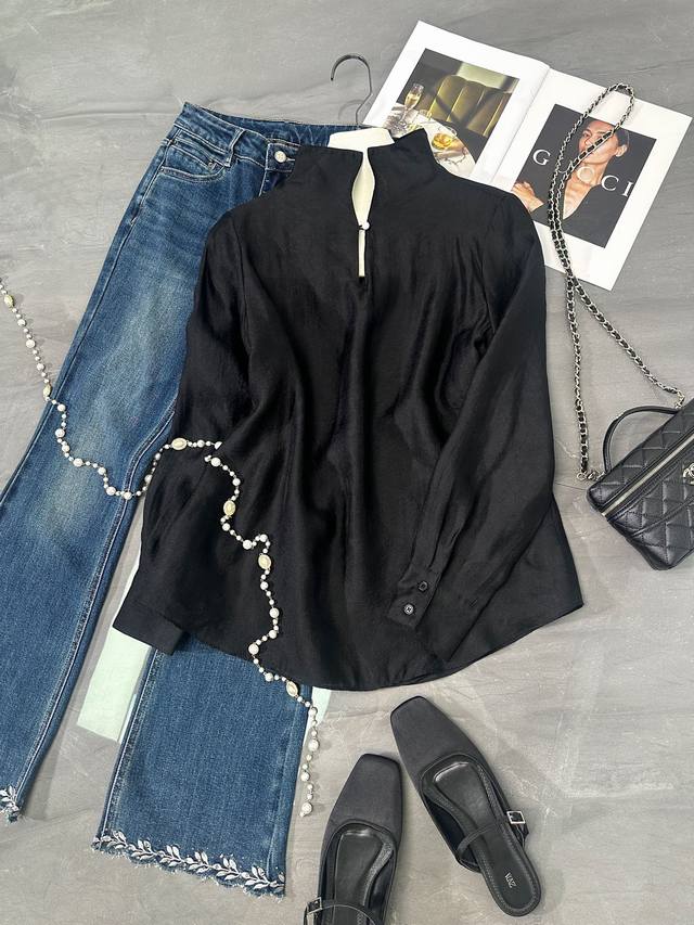 万能百搭天丝提花双层上衣，前后两穿穿季节性长，双层不透