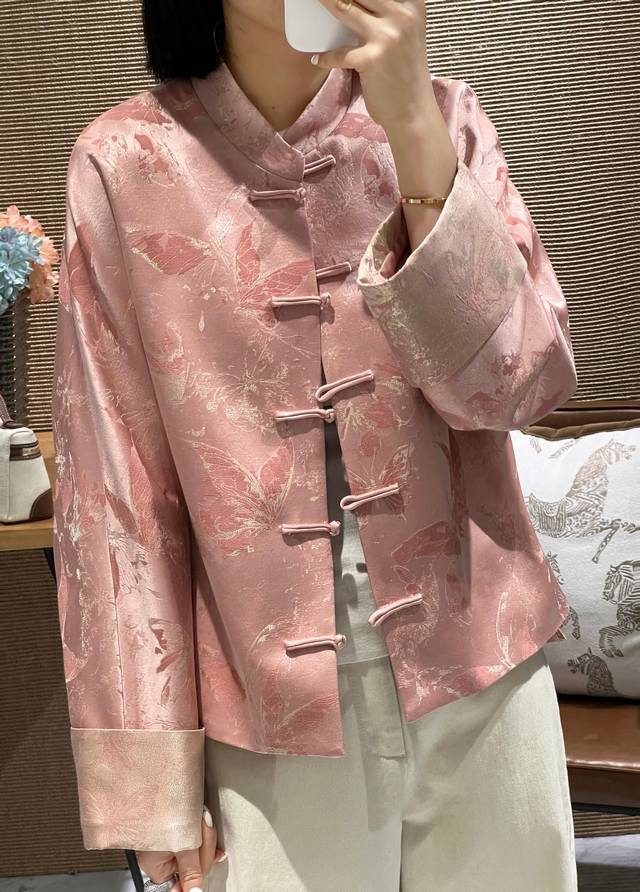 真丝羊毛定制织金系列外套+马甲，25%真丝，70%羊毛，5%金皮，S Xl