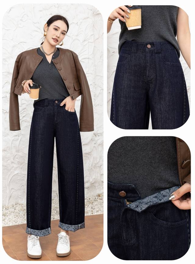 秋时尚羊角裤#S-Xxl 蓝底、绿底可选