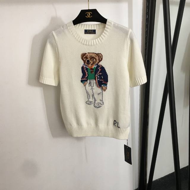 款号20252166 polo Ralph Lauren 拉夫.劳伦新款 小熊提花图案套头短袖针织衫，10个图案，Sml， S码；肩宽36，胸围82，袖长24，