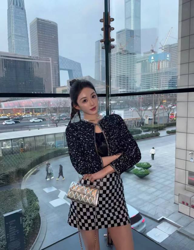 新款Chane* 小香风重工彩色粗花呢外套