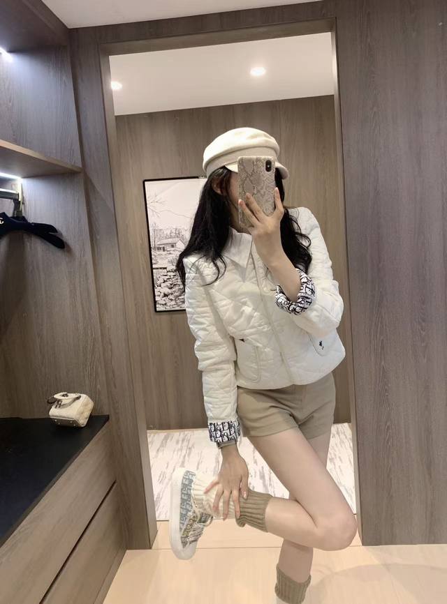 25Ss秋冬Dio*老花内里格纹棉服～独家设计款，定制三合一行棉面料，模特上身均为大货实拍，Sml，黑色杏色，Smlxl，跑量价