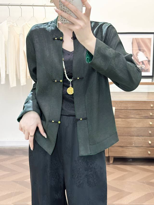 新款100%真丝香云纱双面双穿外套