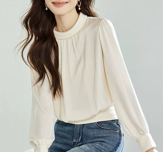 新款 后背拼蕾丝 小性感真丝上衣 S-Xl