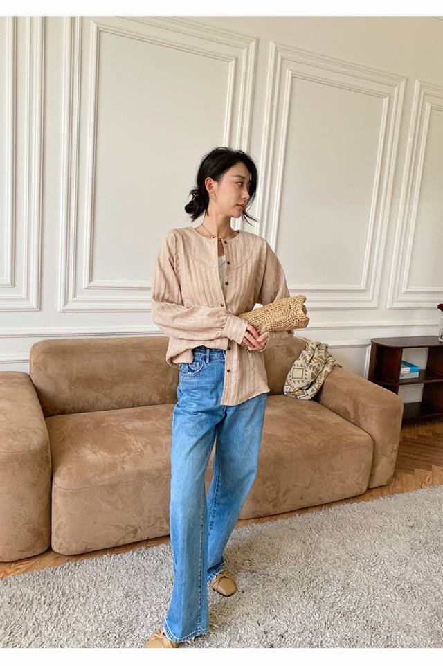 中长款秋季衬衫女长袖法式高级感女装衬衣秋天女上衣 ，Sml