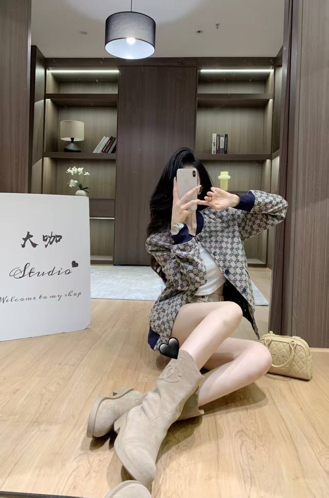 G家新款满印提花外套领口袖口下摆都做螺纹收口 百搭造型 怎么穿都好看