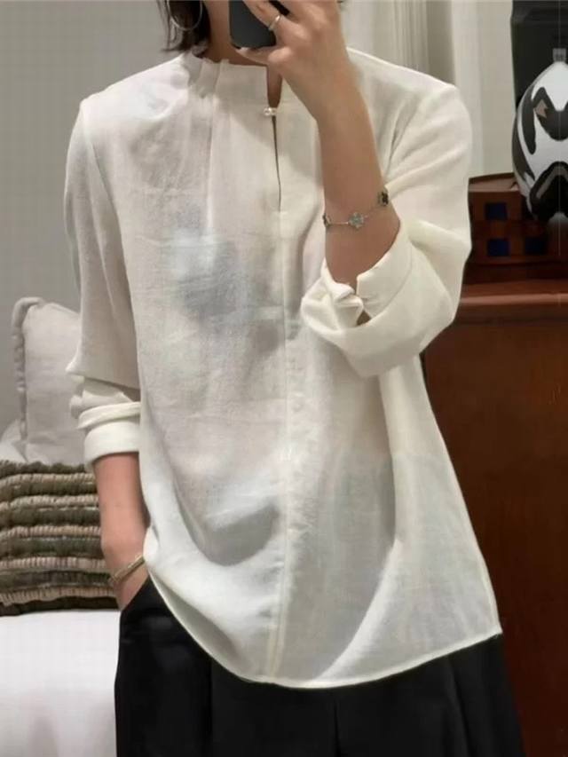 爆款改良款～对丝花边领人字纹羊毛打底上衣 粉 白 灰 焦糖色 S-Xl