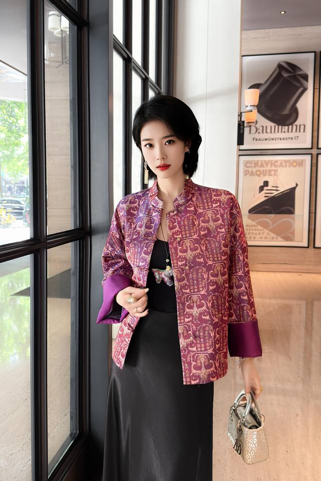 上新 新中式 紫气东来非遗蜀锦 复古唐装高级外套 S～Xl