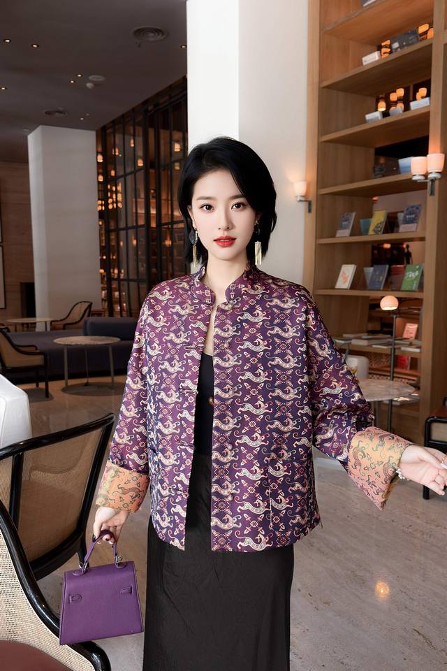 上新 新中式 紫气东来非遗蜀锦 复古唐装高级外套 S～Xl