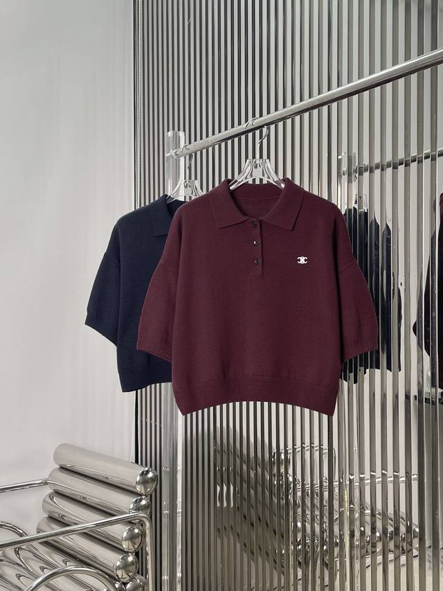实拍图！最新Ce 25New 羊毛针织翻领polo颜色：蓝、红尺码：Sml
