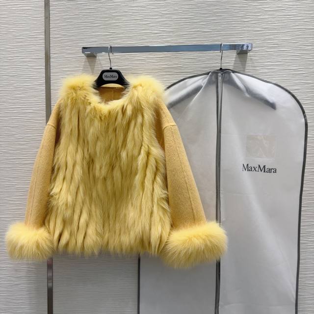 原单品质渠道狠货Max Mar*A双面羊绒大衣 高衣品的宝宝 30％羊绒70％羊毛可拆卸狐狸毛 纯手工制作！高品质、气质女神、优雅时尚的都市女性魅力 女王气场
