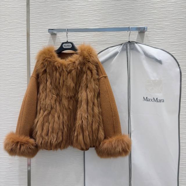原单品质渠道狠货Max Mar*A双面羊绒大衣 高衣品的宝宝 30％羊绒70％羊毛可拆卸狐狸毛 纯手工制作！高品质、气质女神、优雅时尚的都市女性魅力 女王气场