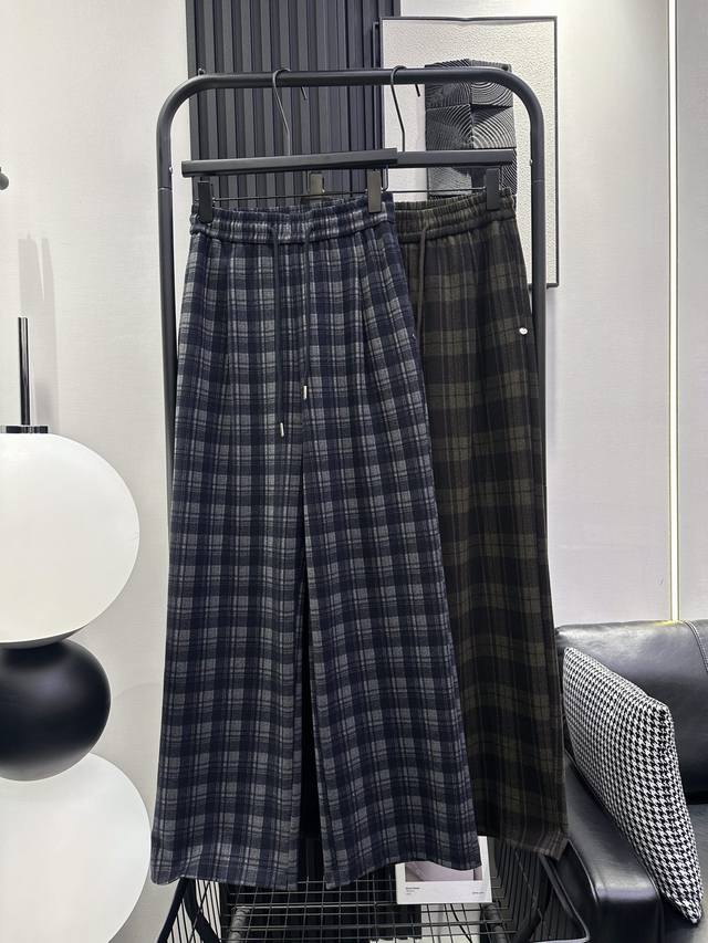 Acne Studios -新款 小圆牌格子阔腿裤 慵懒松弛感拉满的格子裤 版型正 上身巨显瘦 怎么穿都好看 两色 Smlxl