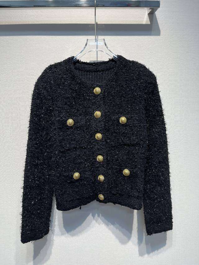 2025秋冬新款 B家金扣粗花呢开衫外套 Size: S- L