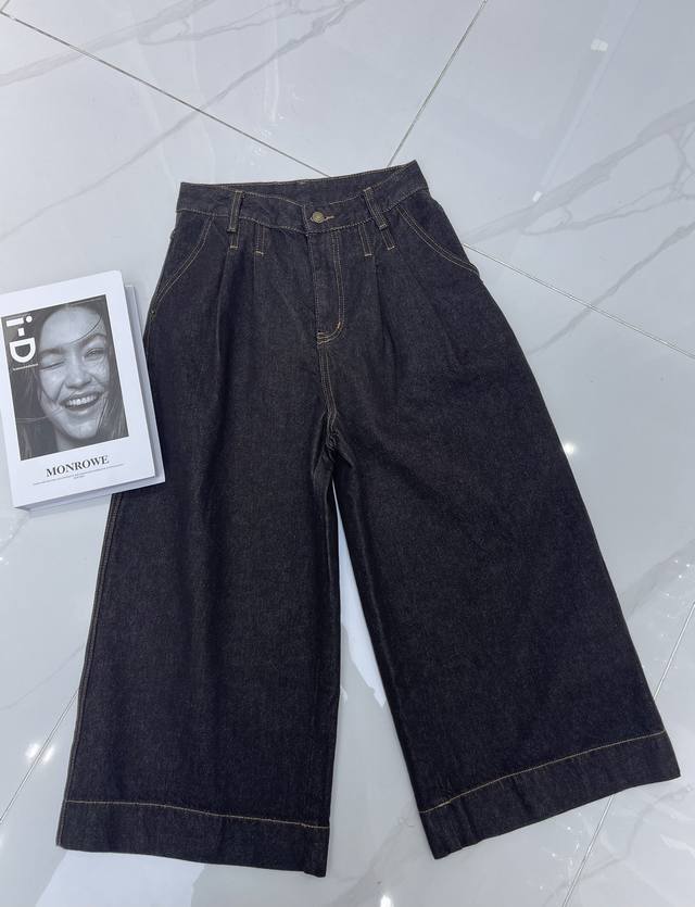 细节实拍 强推烈荐 Ys*中古系阔腿八分裤 3D立体剪裁中高腰版型，今年大琥珀流光色系高级感拉满，八分阔腿版型帅气减龄又髦时单品 原版开五模金纽扣 高密度绣花L