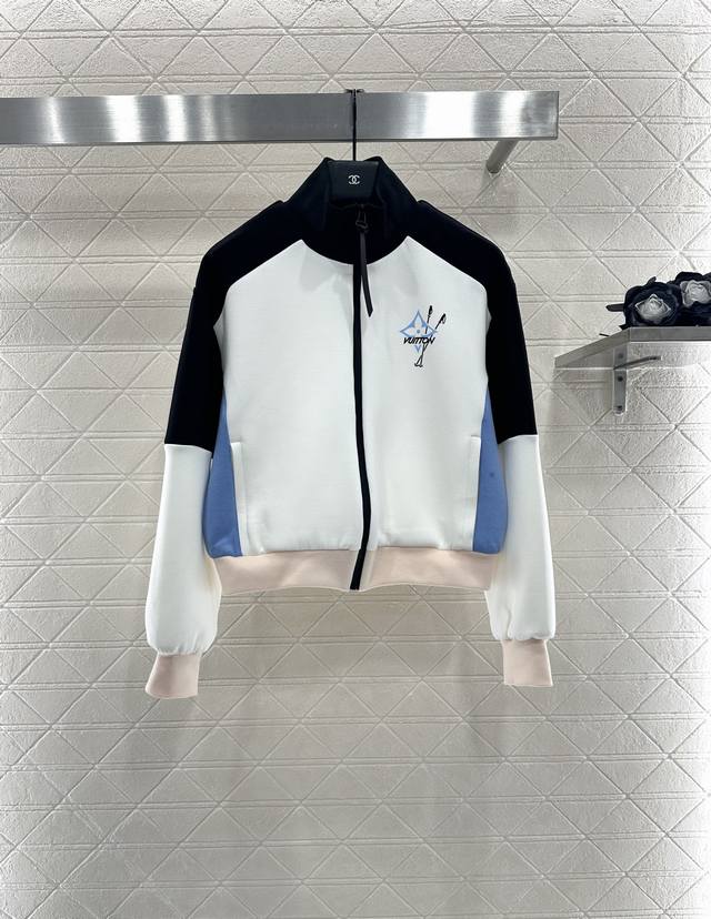 Louis Vuitto*2025新品上架 插肩拼色拉链外套长裤套装 最新滑雪系列#定制Yb空气棉材质，质感挺括，微弹舒适，立领夹克外套裁剪，大身主体白色黑蓝粉