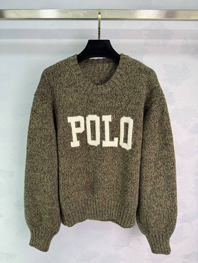 po*25秋冬新款针织毛衣 胸前大字母刺绣 圆领宽松版型 面料柔软舒适 落肩长袖设计 秋冬百搭好物 质感高级 叠穿出无限造型！1色3码Sml T226B.