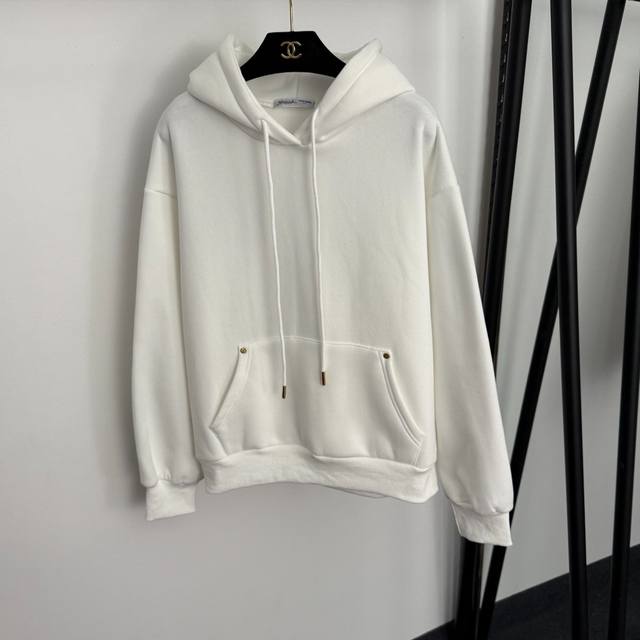 款号20255818 Schiaparelli*新款保暖三件套装，金色嘴唇拉链抽绳收腰棉服马甲外套+长袖连帽加绒卫衣+松紧腰休闲长裤，白色，黑色，咖色，灰色，S