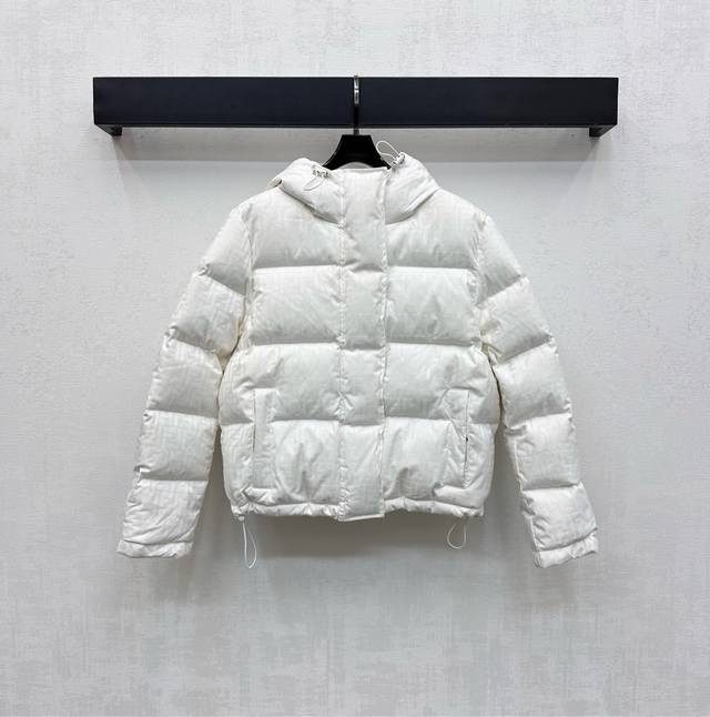 Fend*2025新品上架 连帽拉链羽绒服 定制Yb进口防风防水尼龙材质 白鸭绒填充内里 轻盈保暖 采用长方条状压纹处理 廓形饱满挺括 立体有型 配合前襟拉链暗
