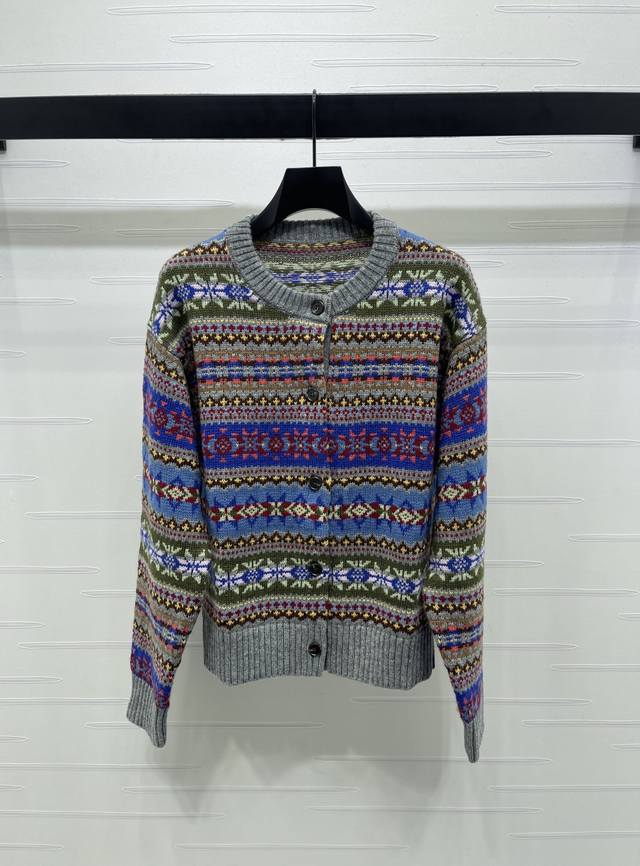 上新原单高端品质 Ralph Lauren pol* 2025早秋最新系列！撞色条纹圆领长袖开衫！定制羊毛纱线织造 圆领长袖开衫剪裁 费尔岛北欧风格的撞色条纹