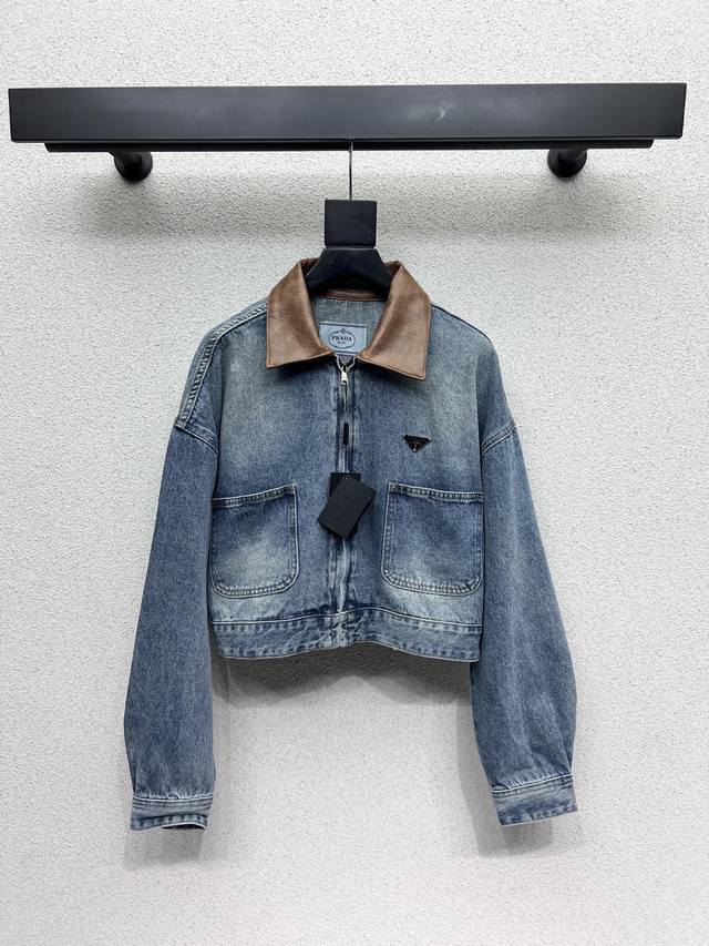 p家皮领牛仔外套 工艺复古洗水百搭又时髦！上身超显瘦！进口洗水工艺，定制牛仔面料质感立体有型，上身特显个性，强烈推荐单品 高品质 尺码Sml