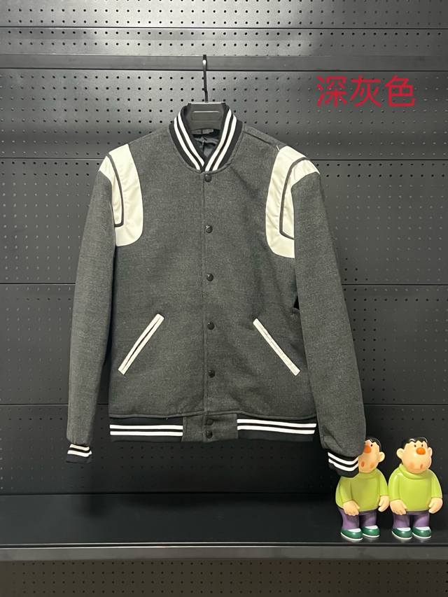 圣罗兰 Syl拼接经典棒球服外套 四色齐发，面料升级，定制辅料，全新版本 这款真的是一绝 鱼龙混杂的各种面料版本都有 认准正确版本 面料绒感十足 男女同款百搭