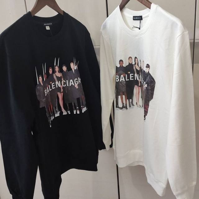 卫衣更新 毛圈 ♀款号665 Balenciage21Ss巴黎世家人像圆领卫衣Isn小红书网红明星同款 面料舒适柔软 久穿不变形 宽松版型 单穿 打底都是没得说