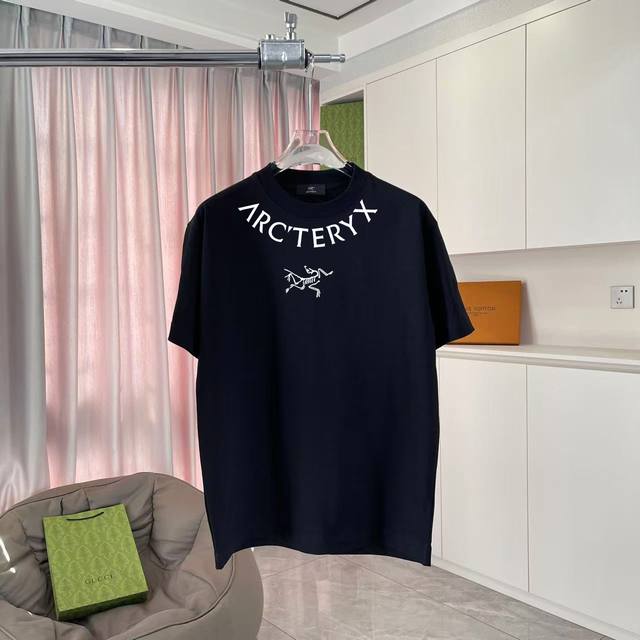 Arc'teryx小鸟*2025秋季新款 个性Logo印花 短袖T恤 定制面料300G 男女同款 尺码：S M L Xl Xxl 五个码 颜色：黑色 白色 紫色
