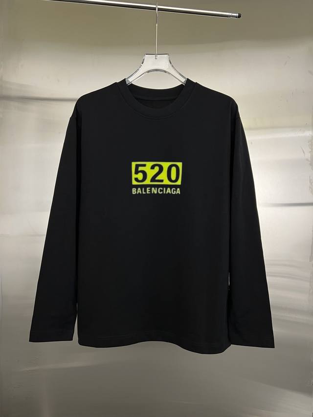 款式：Balenciaga 巴黎世家 长T恤 面料：300克重双纱 %纯棉 罗纹：320克重索罗娜 工艺：印花 颜色：白色 黑色 尺码：S M L Xl Xxl