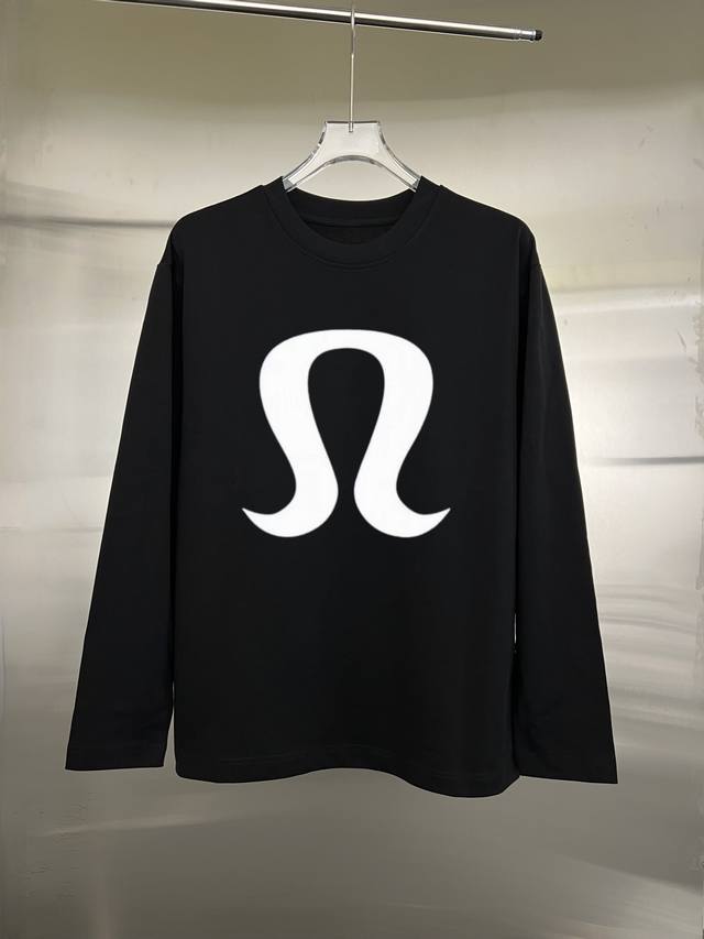 款式：Lululemon 露露 长T恤 面料：300克重双纱 %纯棉 罗纹：320克重索罗娜 工艺：印花 颜色：白色 黑色 尺码：S M L Xl Xxl 无性