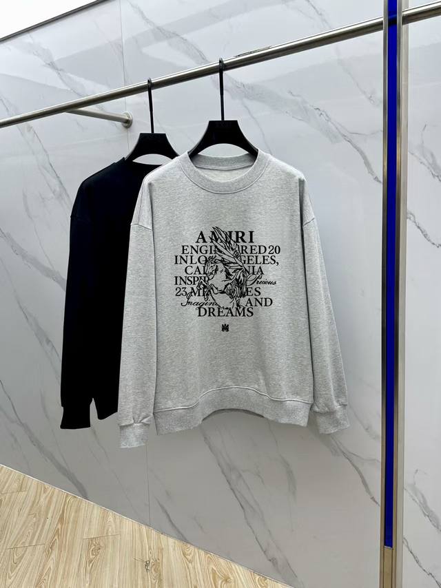 Amiri 2025秋冬季欧洲专柜新款 顶级原单时尚休闲长袖T恤卫衣。 25Ss春季时尚网红潮人定制，精选进口高密度棉面料，精致原版Logo打造，舒适性与透气性