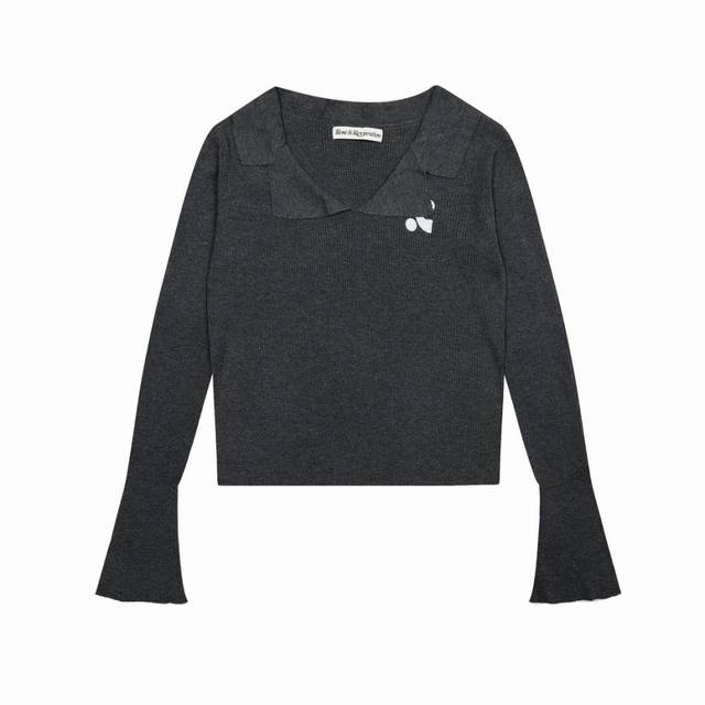 Restandrecreation春秋新款Rr韩国小众品牌长袖Polo针织衫 V领设计感内搭打底上衣 上身包修身显瘦 女神网红必冲款 市场独家高品质 款号：Rr