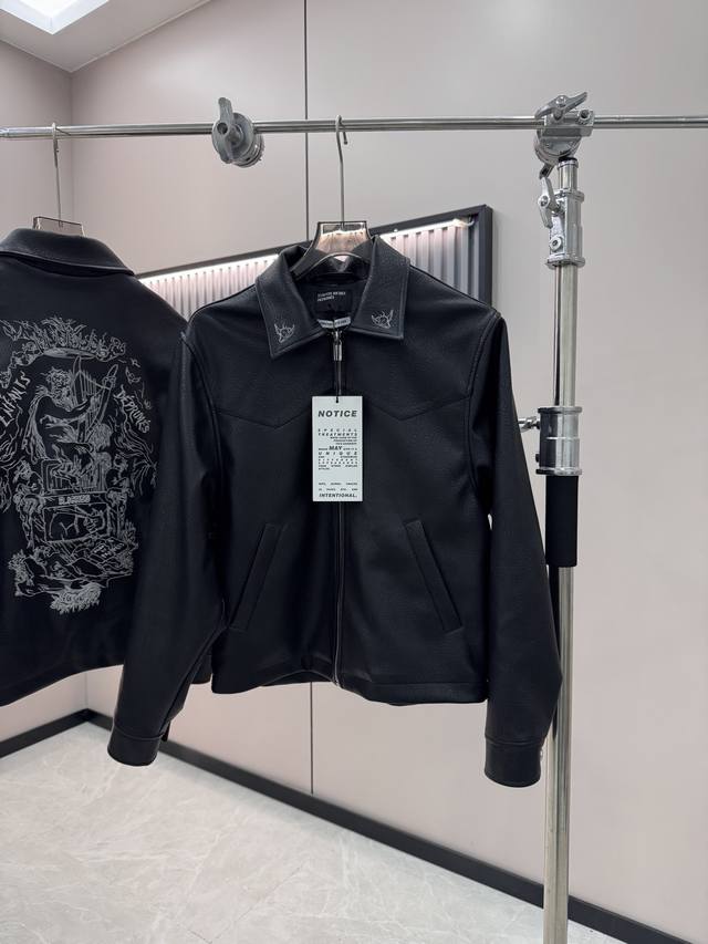 顶级版本 Enfants Riches DéPriméS Erd忧郁的富二代 25Ss “爱的原则”小羊皮夹克外套 面料：定染二层高光泽小羊皮 内里仿真丝 刺绣