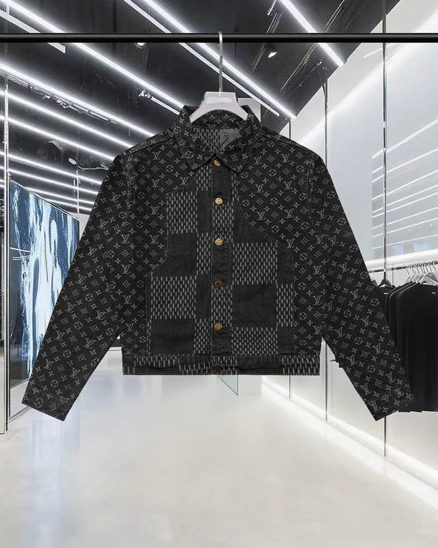 Louis Vuitton 25Fw 菲董联名系列 驴家轻奢主义 男女日常通勤穿搭必备单品 棋盘格老花满印 牛仔外套 牛仔夹克 以水洗Marque L.Vuit