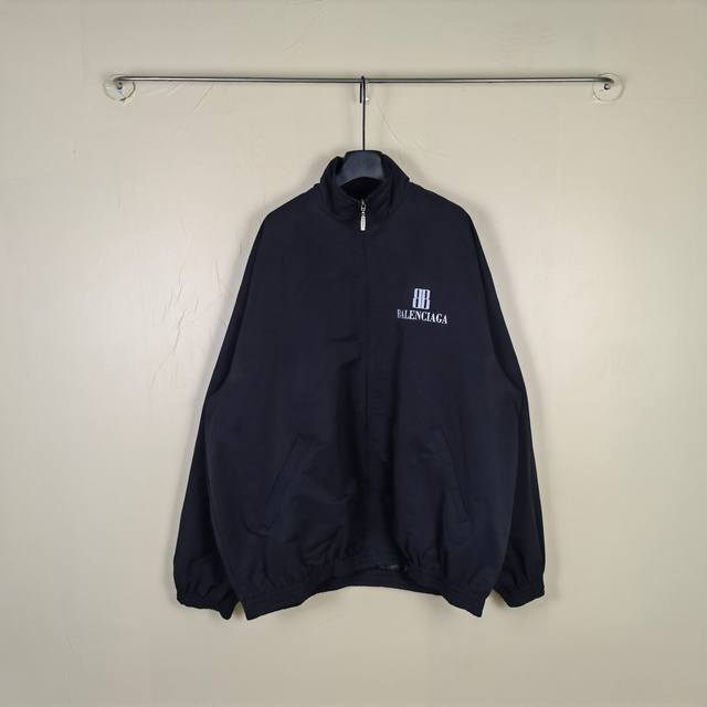 Blcg Nano Bb Hoodie 25 最新款双B字母Logo印花立领拉链夹克冲锋衣外套 颜色: 黑色 尺码：1-2-3