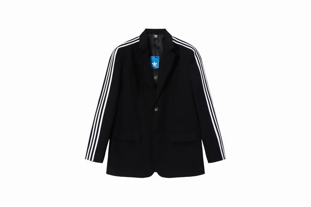 Blcg × Adidas. 23 Spring阿迪达斯合作款徽标白色三条杠绣花西装外套 S M L