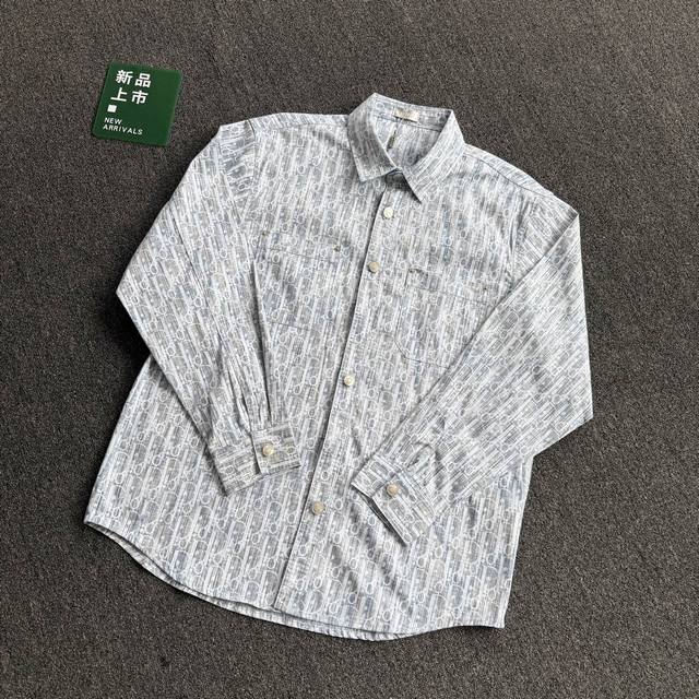 款号G88 新款迪奥老花新品满印牛仔衬衫外套 水洗蓝的褪色重新诠释标志性的Oblique印花，进口特殊酸洗工艺时髦帅气又拉风时髦精必入 你们逼格感的战衣装备,小