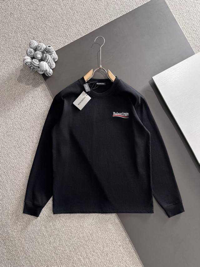 Balenciaga* 市场独家品质 爆款 2025秋款长T上新 原高版本 巴黎世家 面料采用380克高密纯棉定制面料 不变形 不缩水 立体垂感爆表 工艺介绍：