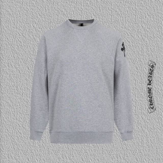 款号B108 克罗心手臂皮标钢标圆领卫衣 官网专柜一致卫衣 面料采用420克双股双纱同缸毛圈 2×2纯棉高弹精品螺纹不变形 手臂定制烧花皮标定制钢标工艺 网红热