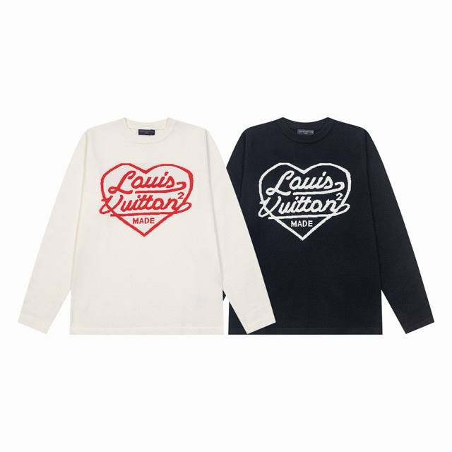 款号：Y227 新款Lv 爱心毛衣含15%羊毛 贴身穿柔软舒适！良心高版本！贴身保暖质感超级足！ 同款还有藏青色 Lv路易威登 X Nigo联名合作款爱心提花休