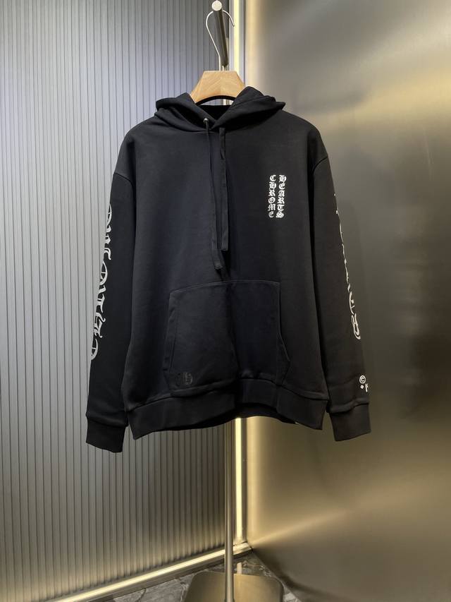 克罗心 Come Hearts美潮 Ss涂鸦大马蹄梵文架手绘夜光连帽毛圈卫衣开衫男女同款 改良定制版高克重优质面料 410克纯棉 颜色：黑色 码数：S M L