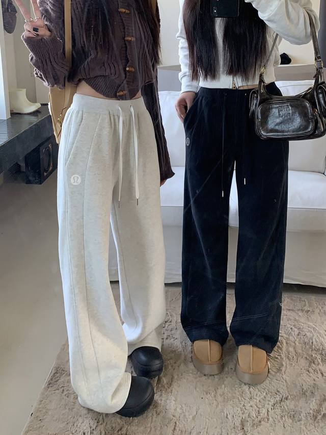 露露Lululenmon 美式休闲运动裤 早春宽松垂感直筒裤纯棉高品质拖地长裤 版型宽松 垂感十足 舒适的面料 可随意日常搭配不费劲就能穿出你的专属特色 整体好