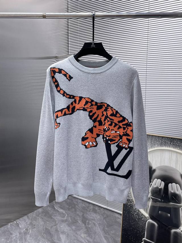 路易威登 Lv 秋冬新款 羊毛混纺 圆领 长袖 毛衣 羊毛衫 打底衫，高端版本！专柜定制面料 透气舒适度高，细节无可挑剔，品牌元素设计理念，体现高品质。手感细腻