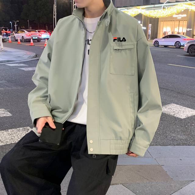 高品质斐乐25Ss秋季五色新款外套男潮流帅气夹克 衣服版型宽松 细节完美 梭织面料耐磨耐脏 立体裁剪宽松版型 立体硅胶标反复水洗不会开裂脱落 男女同款情侣款 颜